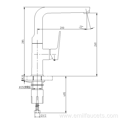 Single hole brass kItchen faucet mixer taps